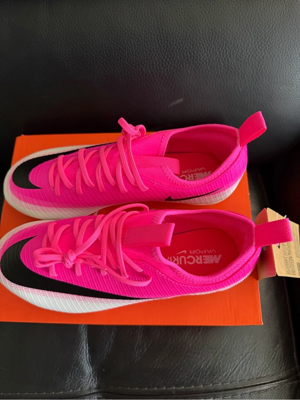 Nike Jr Mercurial Vapor 17 Academy FG/MG Soccer Cleats 5Y Pink Black NWT